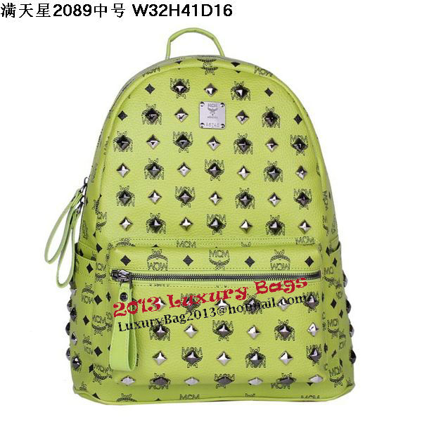 MCM Stark Studded Medium Backpack MC2089 Green