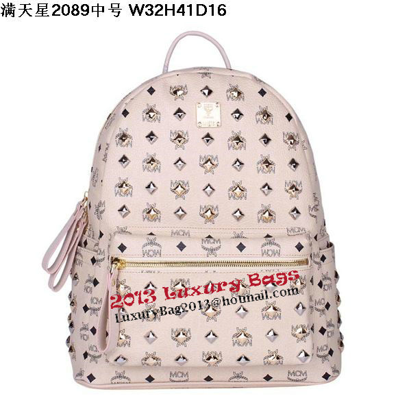 MCM Stark Studded Medium Backpack MC2089 OffWhite