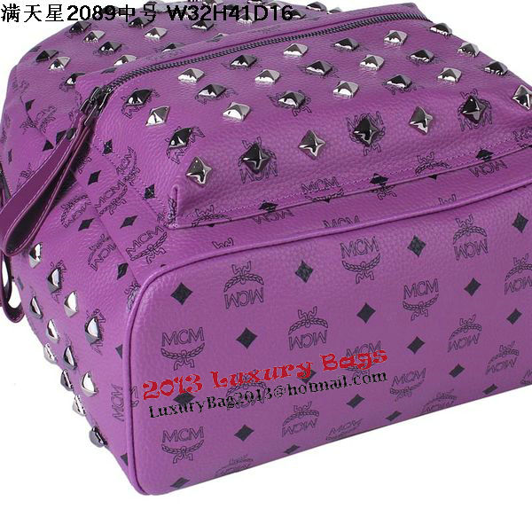 MCM Stark Studded Medium Backpack MC2089 Purple