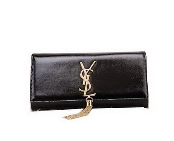 YSL Classic Monogramme Tassel Patent Leather Clutch Bag Y8908 Black