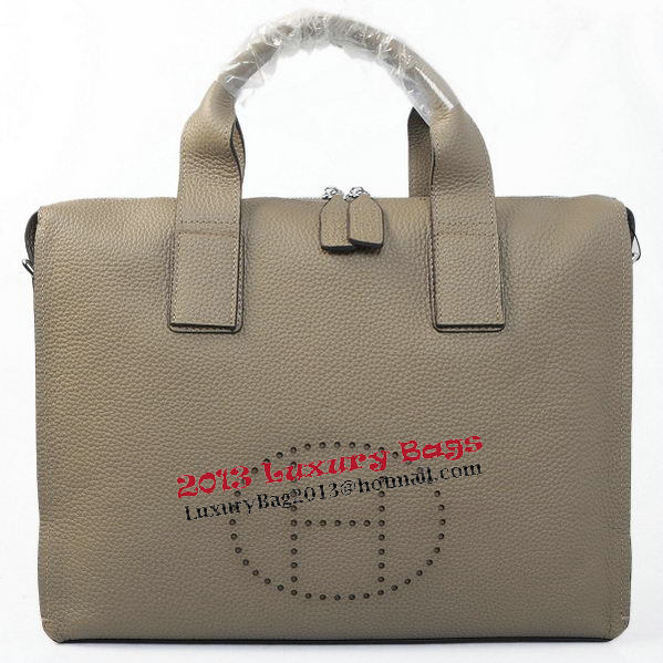 Hermes Briefcase Original Grainy Leather H8813 Grey