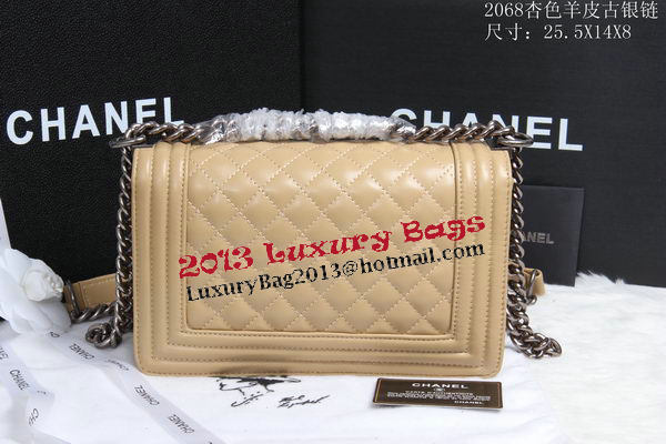 Boy Chanel Flap Shoulder Bag Sheepskin Leather CHA2068 Apricot