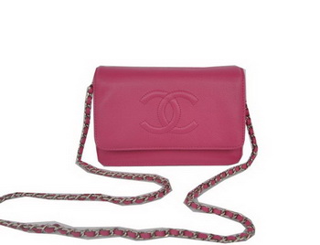 Chanel Flap Shoulder Bag Rose Calfskin Leather CHA33818 Silver