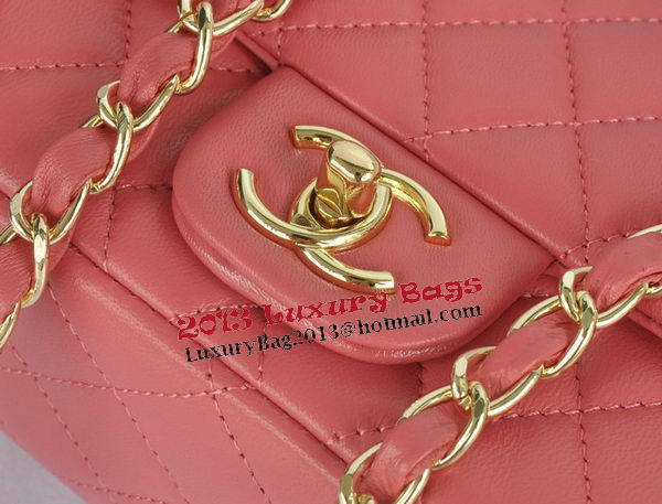 Chanel mini Classic Flap Bag Pink Original Sheekskin CHA1115 Gold