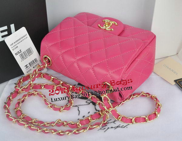 Chanel mini Classic Flap Bag Rose Original Sheekskin CHA1115 Gold