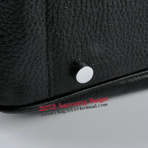 Hermes Lindy 30CM Grainy Leather Shoulder Bag H6207 Black