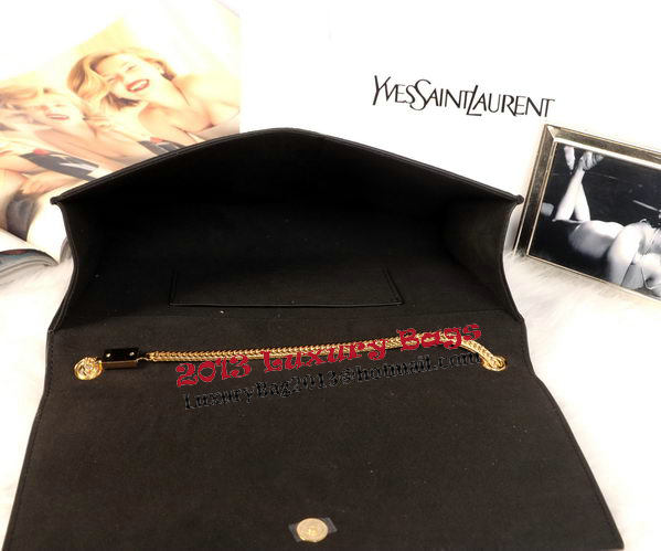 YSL Monogramme Cross-body Shoulder Bag Suede Leather Y311214 Black