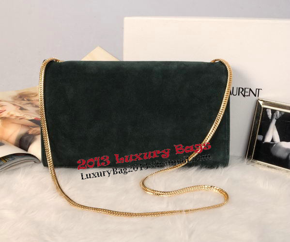 YSL Monogramme Cross-body Shoulder Bag Suede Leather Y311214 Green