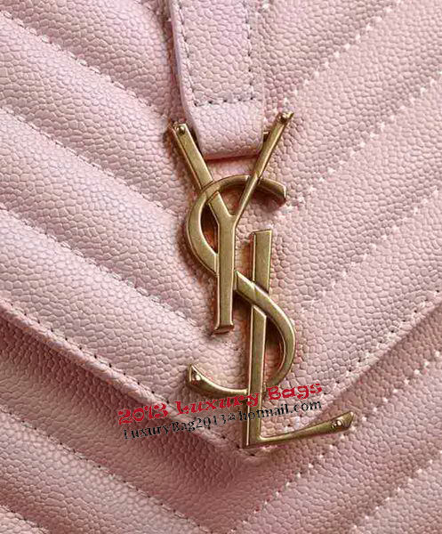 Saint Laurent Classic Monogramme Cannage Pattern Flap Bag Y5480 Light Pink