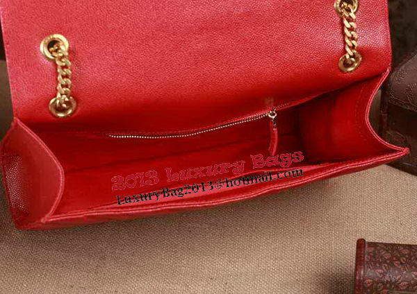 Saint Laurent Classic Monogramme Cannage Pattern Flap Bag Y5480 Red