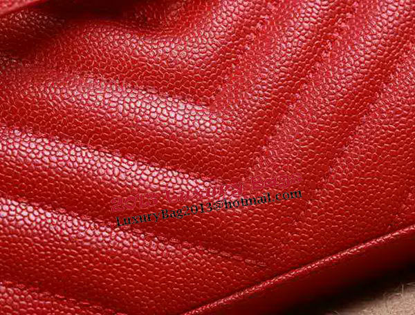 Saint Laurent Classic Monogramme Cannage Pattern Flap Bag Y5480 Red