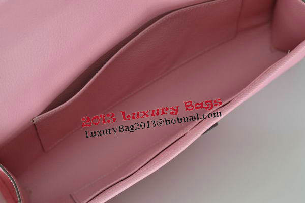 Hermes Jige Clutch Bag Calfskin Leather Pink