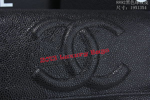 Chanel Cannage Pattern Leather Flap Shoulder Bag A8892 Black