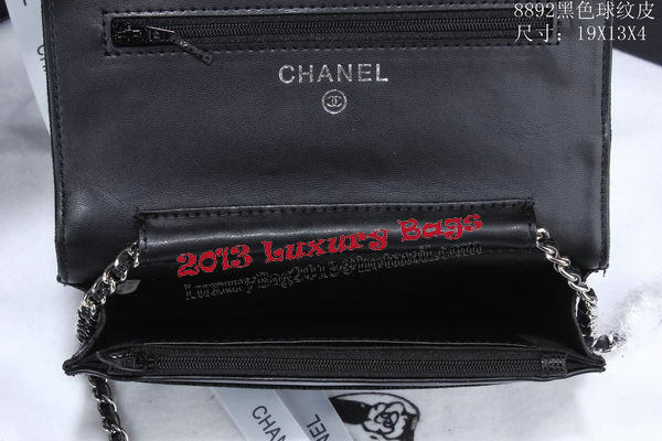 Chanel Cannage Pattern Leather Flap Shoulder Bag A8892 Black