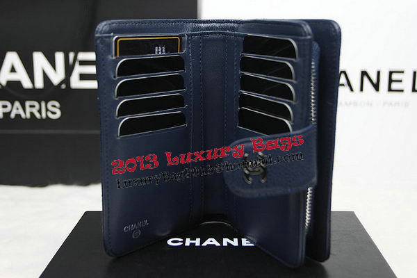 Chanel Matelasse Bi-Fold Wallet Original Cannage Pattern Leater CHA48667 Royal