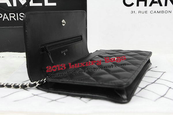 Chanel mini Flap Bag CHA33814 Black Original Sheepskin Leather Silver