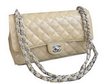 Chanel 2.55 Series Bag Apricot Sheepskin Leather CHA1112 Silver