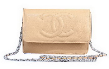 Chanel Cannage Pattern Leather Flap Shoulder Bag A8892 Apricot