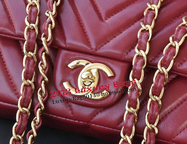 Chanel Classic Flap Bag Sheepskin Leather A92516 Burgundy