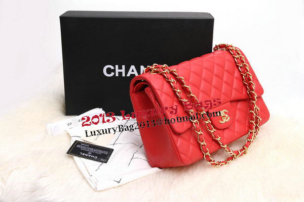 Chanel Jumbo Double Flaps Bags Original Lambskin Leather A36097 Red