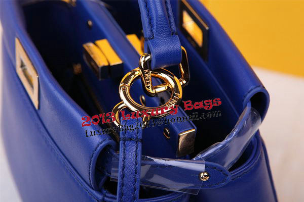 Fendi mini Peekaboo Bag Sheepskin Leather FD520885 Blue