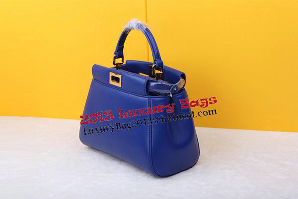 Fendi mini Peekaboo Bag Sheepskin Leather FD520885 Blue