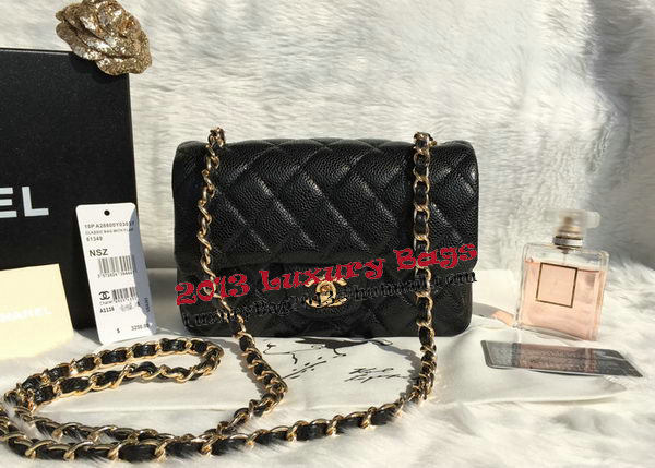 Chanel Classic Flap Bags black Original Cannage Patterns A1116 Gold