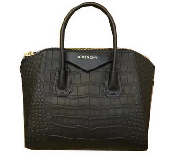 Givenchy Antigona Bag in Croco Leather Black