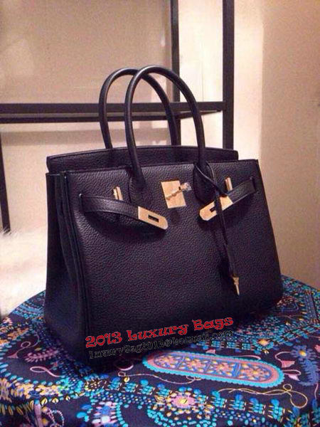 Hermes Birkin 35CM 30CM 30CM Tote Bag Grainy Leather H35H30H25 Black