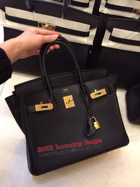 Hermes Birkin 35CM 30CM 30CM Tote Bag Grainy Leather H35H30H25 Black