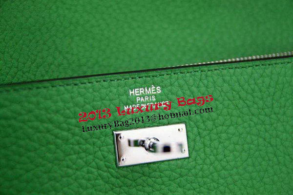 Hermes Kelly Wallet Togo Leather Bi-Fold Purse HA708W Green