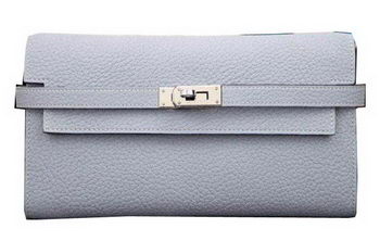 Hermes Kelly Wallet Togo Leather Bi-Fold Purse HA708W SkyBlue