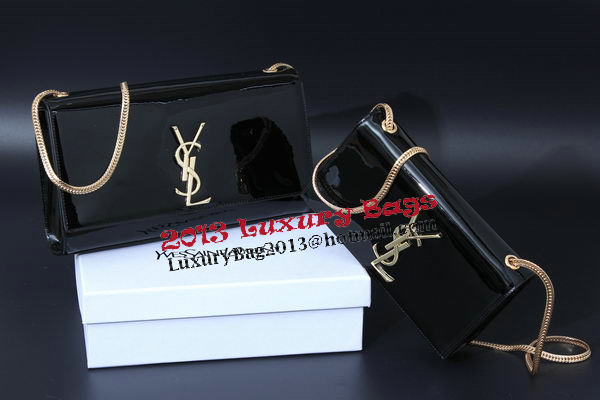 Yves Saint Laurent Classic Patent Clutch 311010 Black