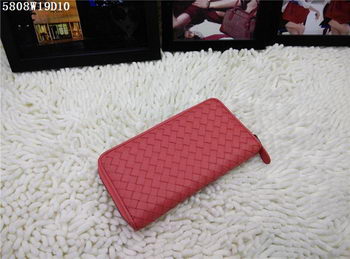 Bottega Veneta Intrecciato Nappa Zip Around Wallet BV5808 Light Red