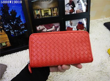 Bottega Veneta Intrecciato Nappa Zip Around Wallet BV5808 Orange