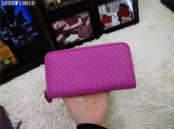 Bottega Veneta Intrecciato Nappa Zip Around Wallet BV5808 Rose