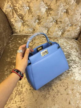 Fendi mini Peekaboo Bag Calfskin Leather 30320 SkyBlue