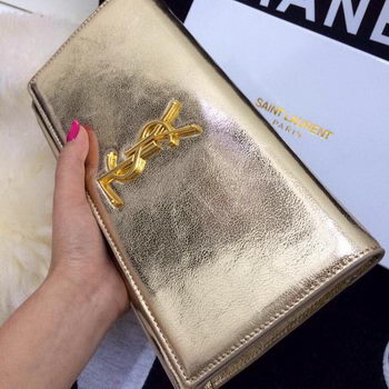 Yves Saint Laurent Classic Monogramme Clutch 30210 Gold