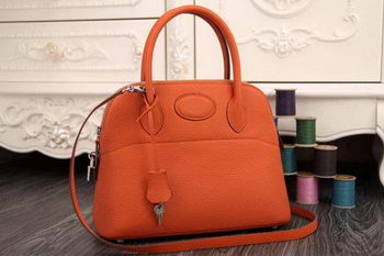 Hermes Bolide 31CM Original Leather Tote Bag Orange