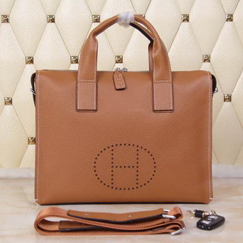 Hermes Briefcase Original Grainy Leather H8813T Wheat