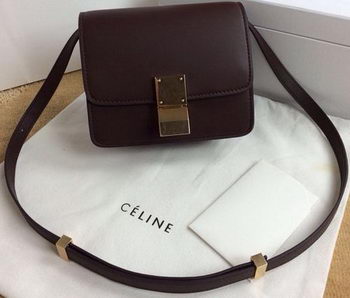 Celine Classic Box mini Flap Bag Smooth Leather C11041T Burgundy