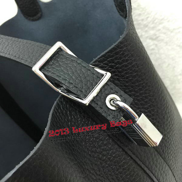 Hermes Picotin Lock 22cm Bags Litchi Leather HPL1048 Black