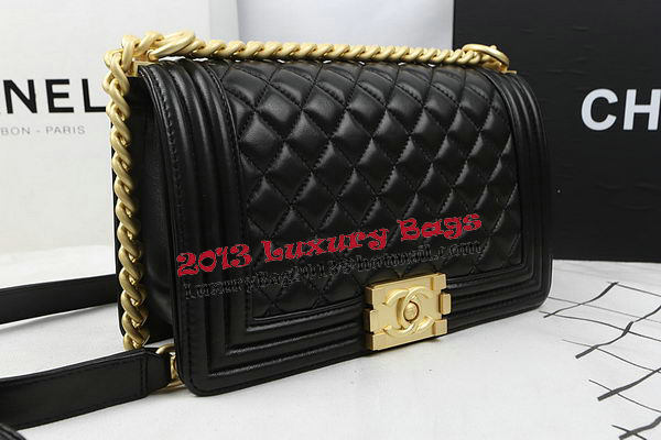 Boy Chanel Flap Bags Original Sheepskin Leather A67025 Black