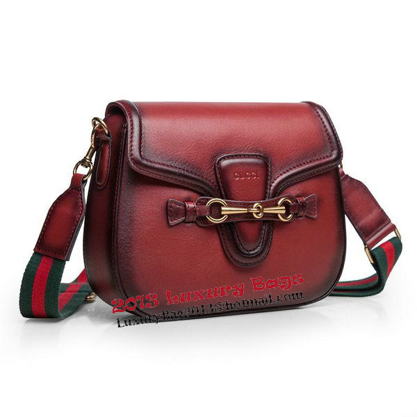 Gucci Lady Web Calfskin Leather Shoulder Bags 383848 Burgundy