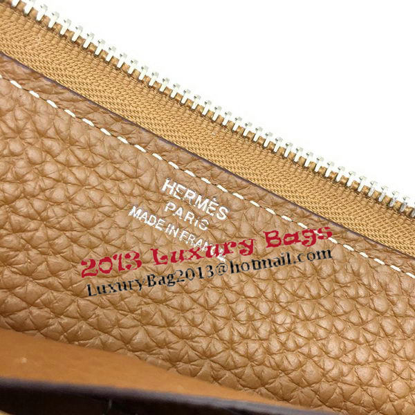 Hermes Evelyn Long Zip Wallet Litchi A808 Wheat