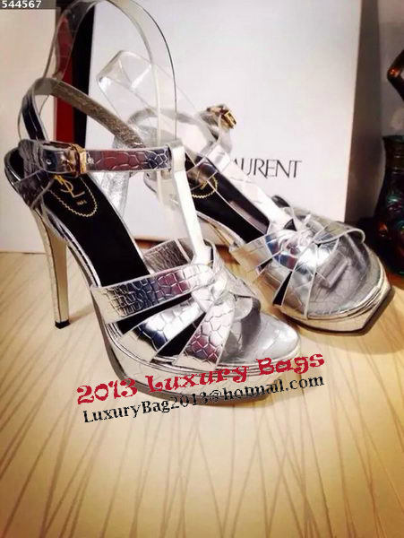 Yves Saint Laurent 130mm Pump Sandals YSL249LWR Silver