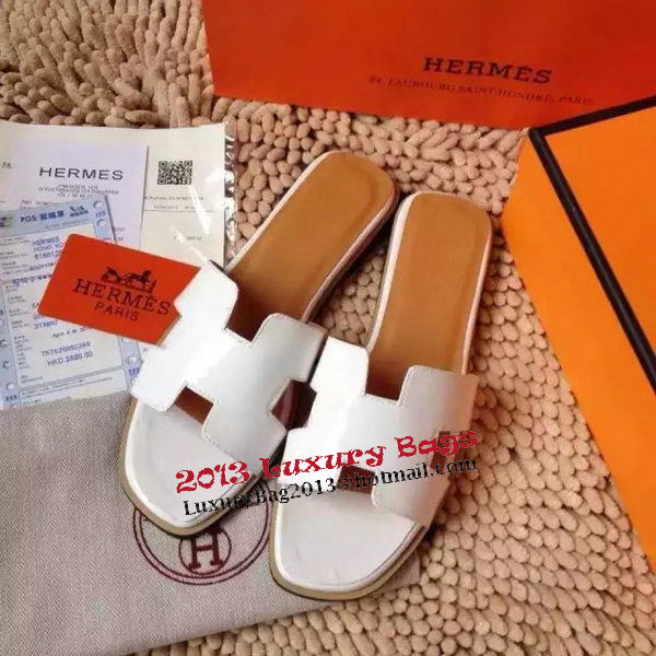 Hermes Slipper Calfskin Leather HO0476 OffWhite