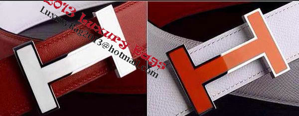 HERMES Belts HB1123 Red&White