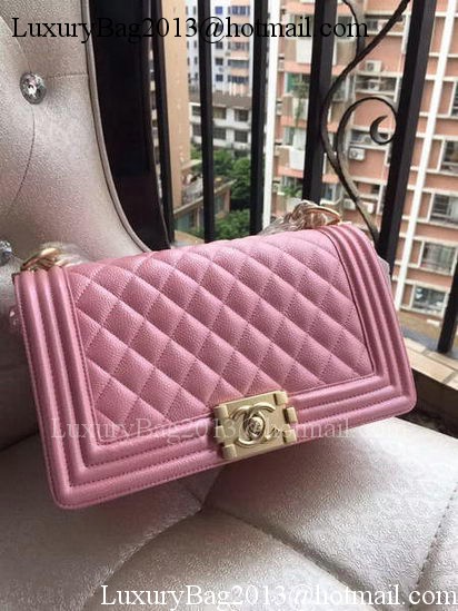 Boy Chanel Flap Shoulder Bag Pink Cannage Pattern A67086 Gold