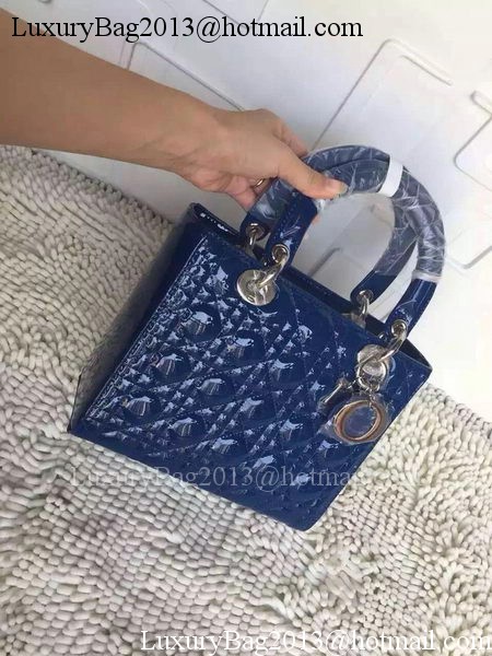 Dior Small Lady Dior Bag Patent Leather CD8239 Blue